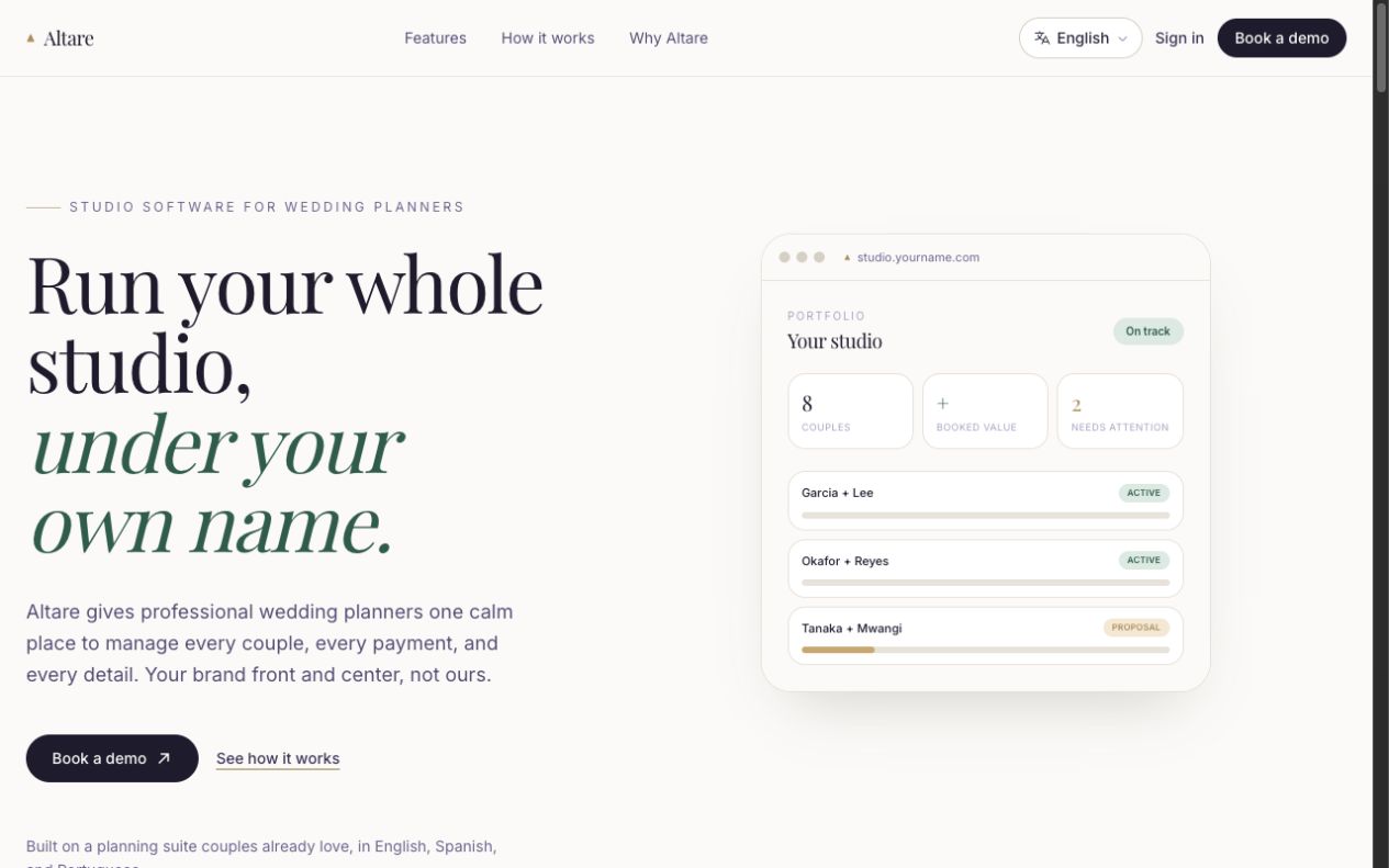Altare professional wedding planning platform
