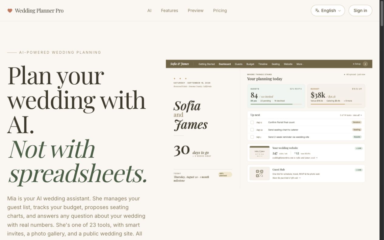 Wedding Planner Pros website